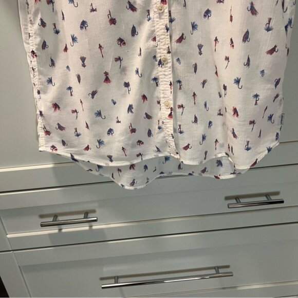 EDDIE BAUER Fishing Lure Print Button Down Shirt Women's Size Large - Picture 4 of 7